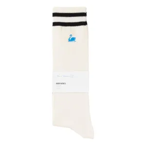 GS08 Cotton Socks White Deep Black