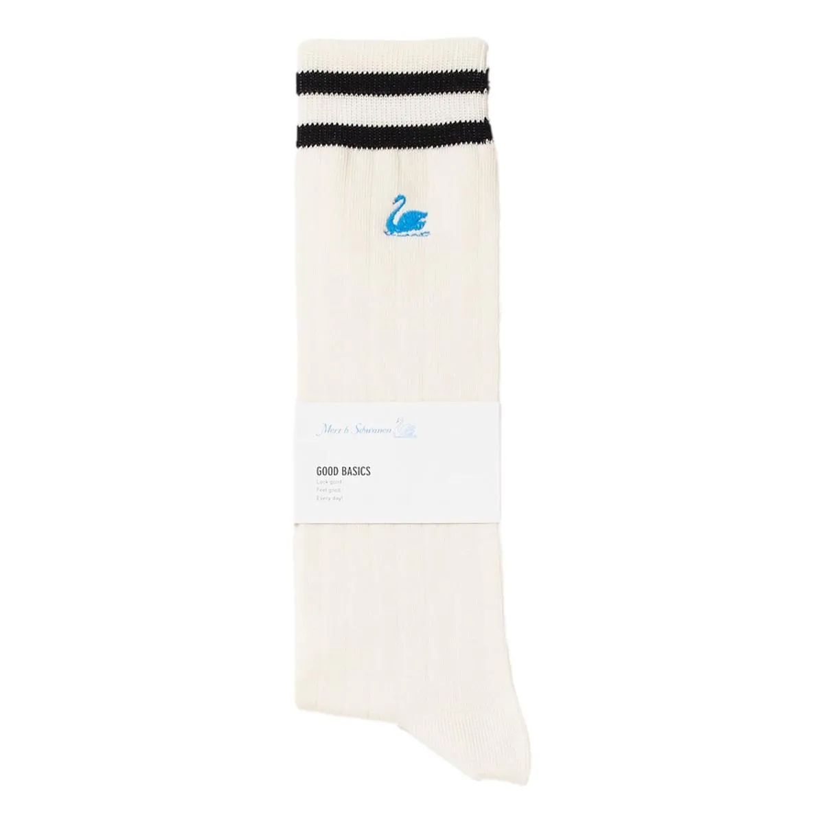 GS08 Cotton Socks White Deep Black