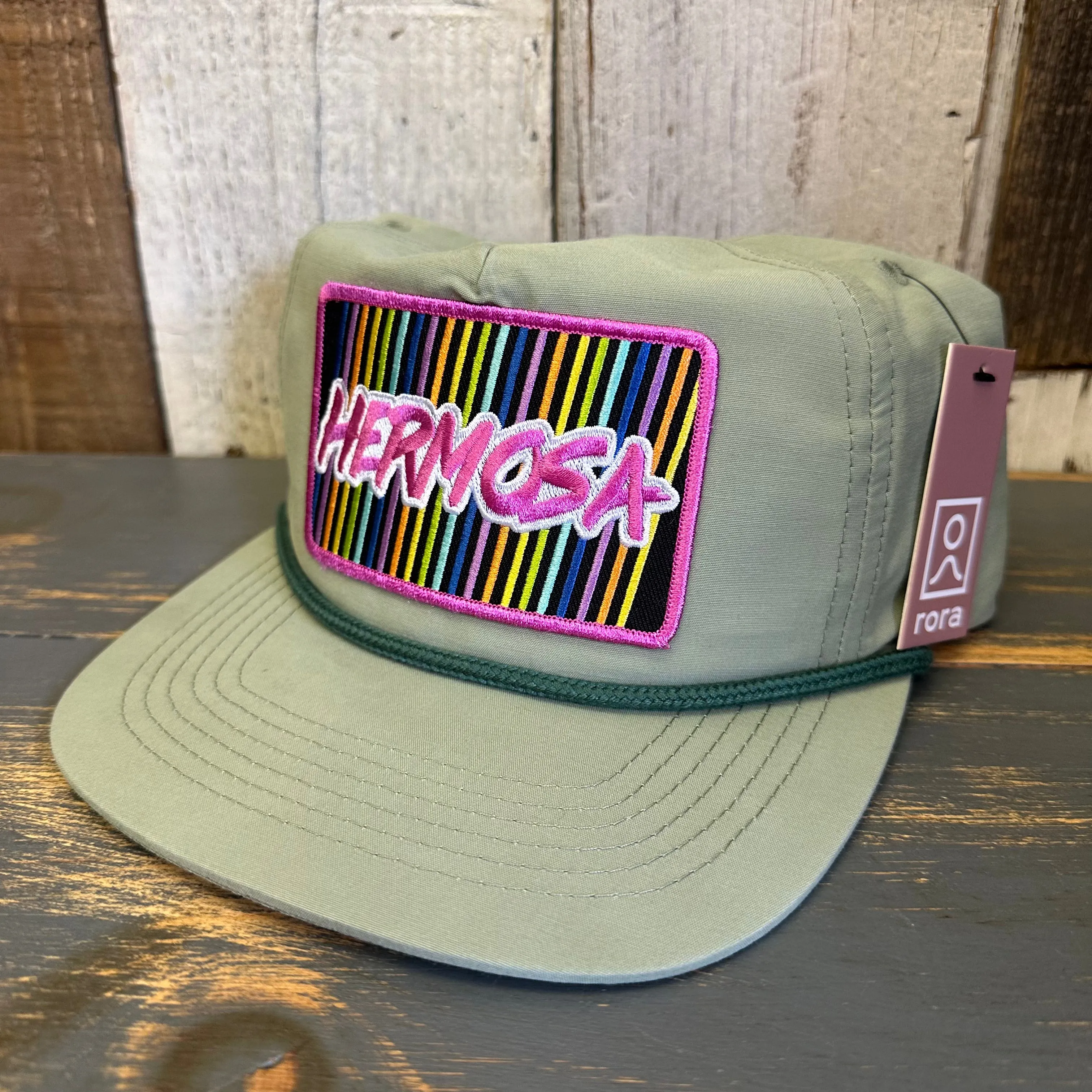 Hermosa Beach HERMOSA'84 Nylon/Cotton Blend Hat - Light Olive Green