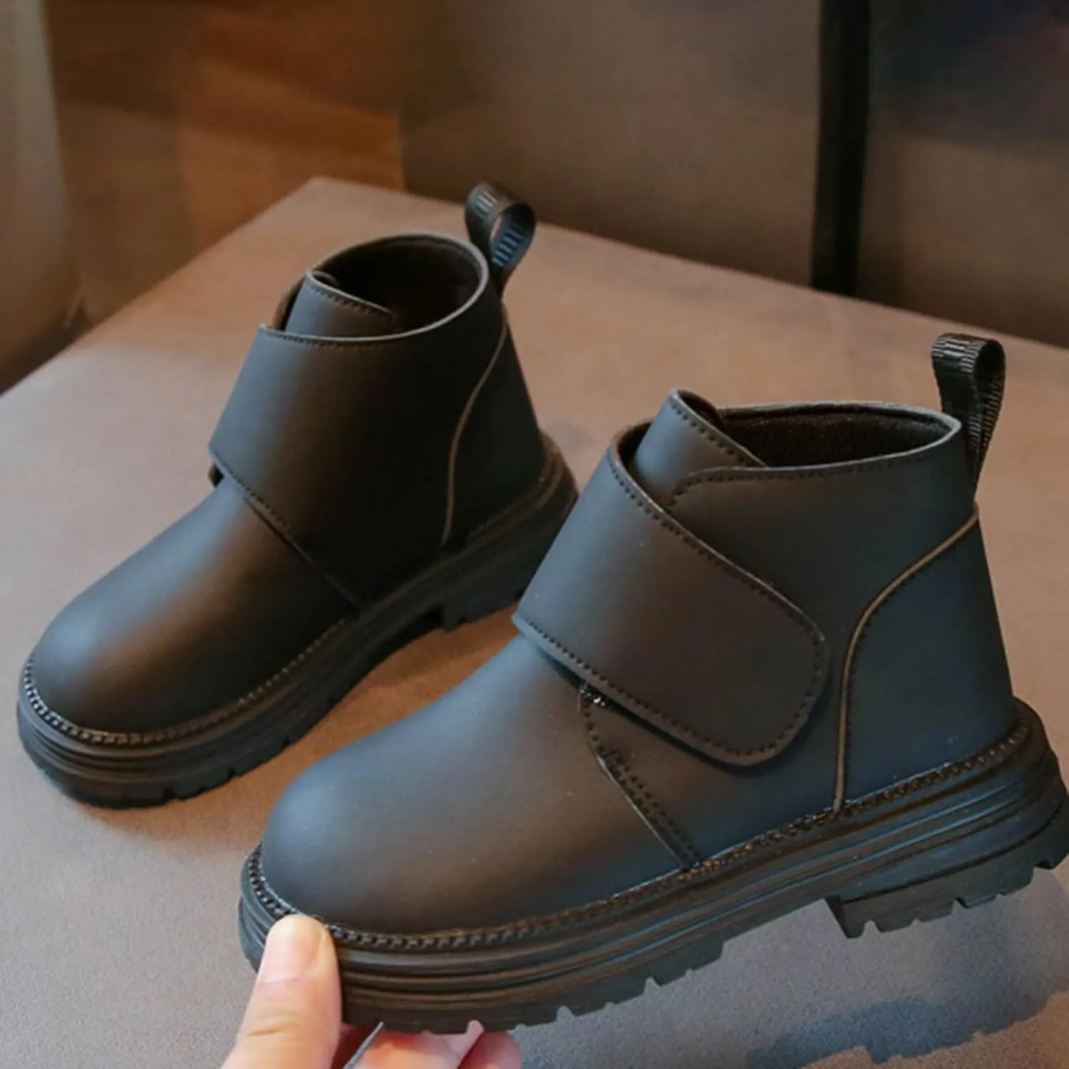 Infant Toddler Kids Winter Ankle Boot Solid Classic Water Proof Rubber Soft Sole Anti Slip Shoes for Outdoor Casual