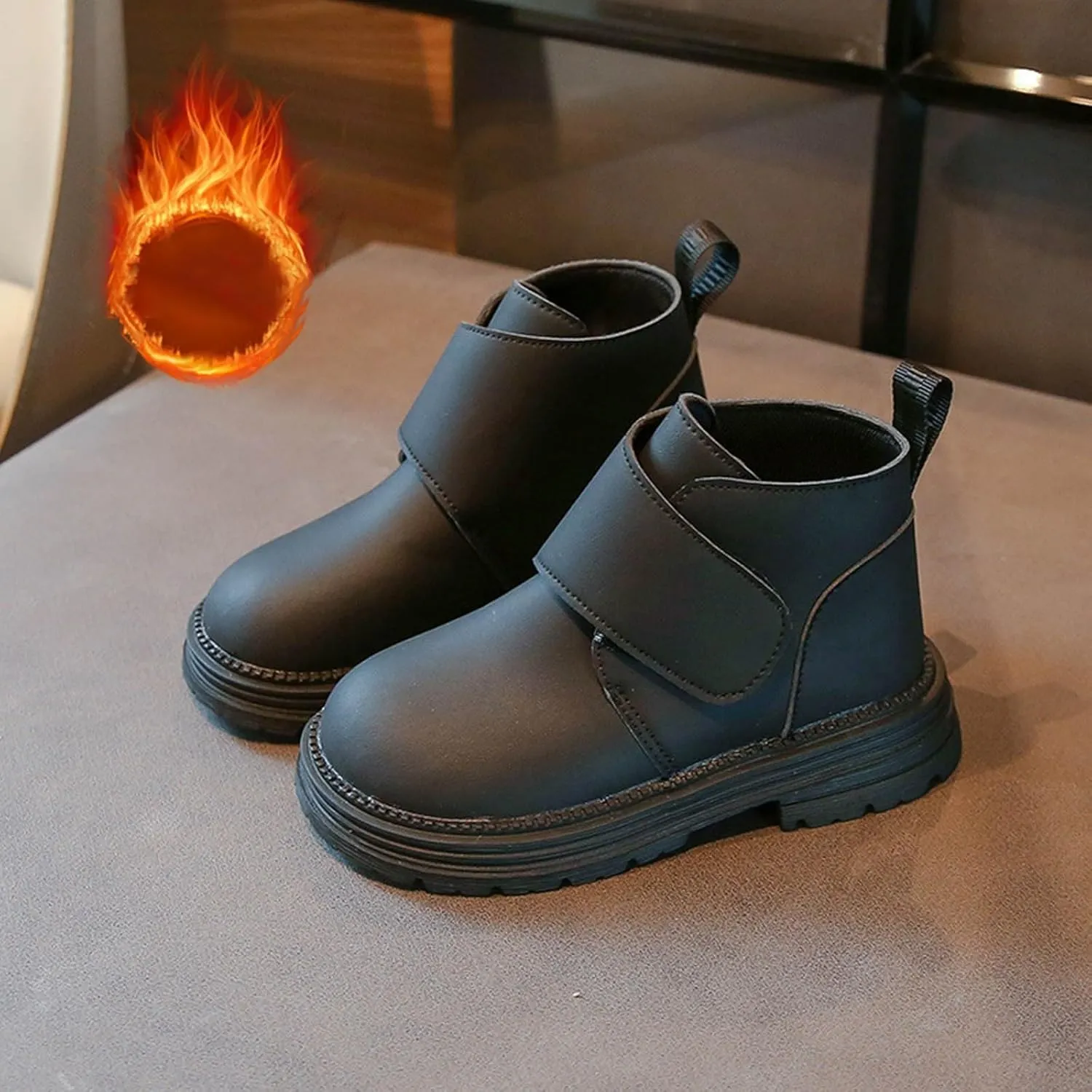 Infant Toddler Kids Winter Ankle Boot Solid Classic Water Proof Rubber Soft Sole Anti Slip Shoes for Outdoor Casual