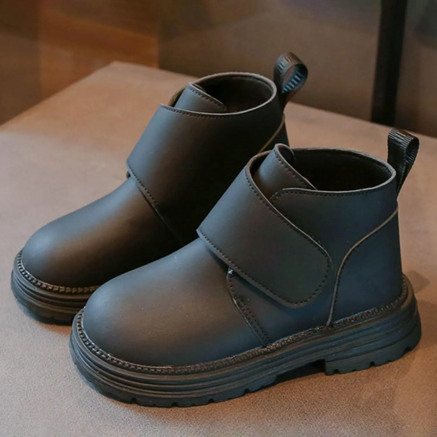 Infant Toddler Kids Winter Ankle Boot Solid Classic Water Proof Rubber Soft Sole Anti Slip Shoes for Outdoor Casual