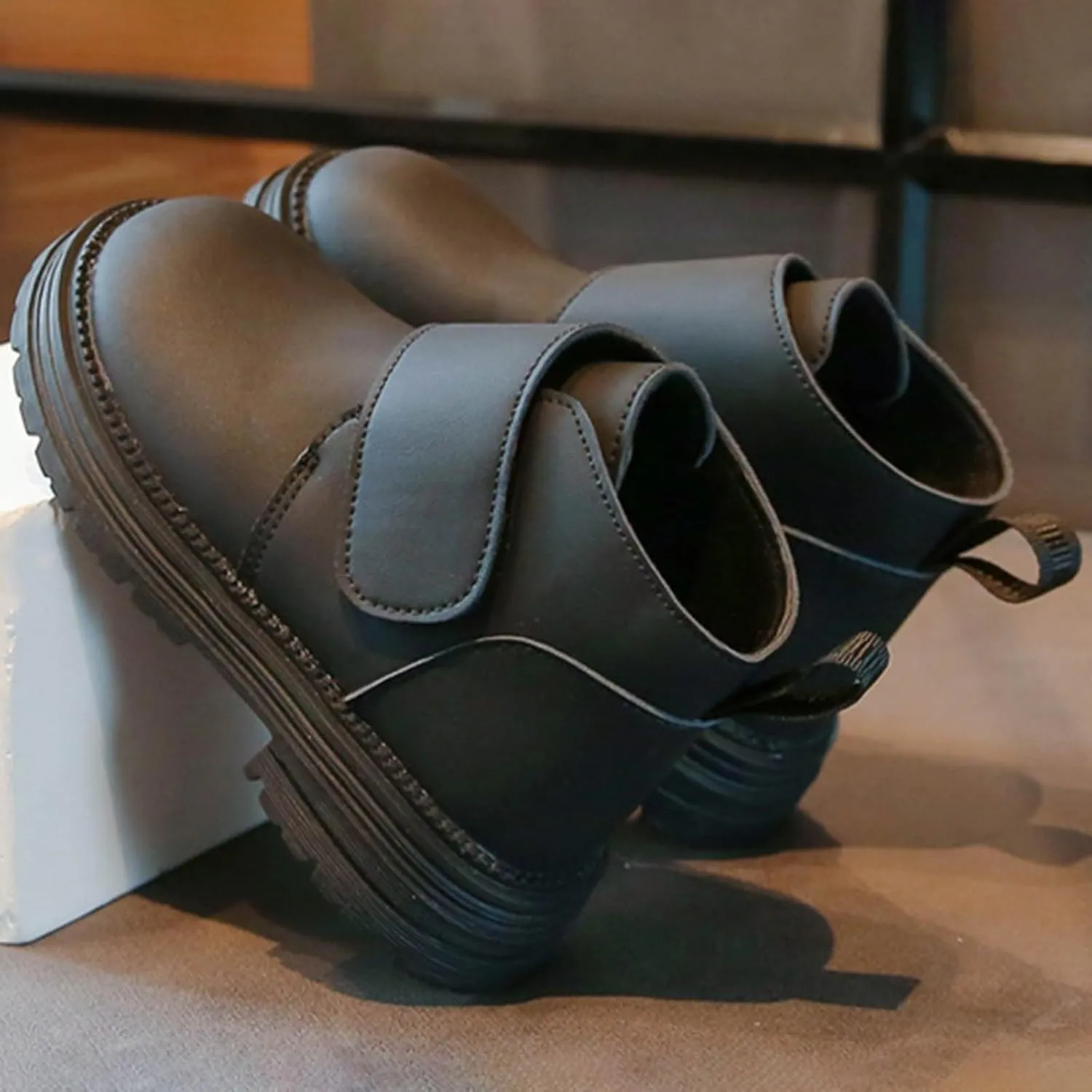 Infant Toddler Kids Winter Ankle Boot Solid Classic Water Proof Rubber Soft Sole Anti Slip Shoes for Outdoor Casual