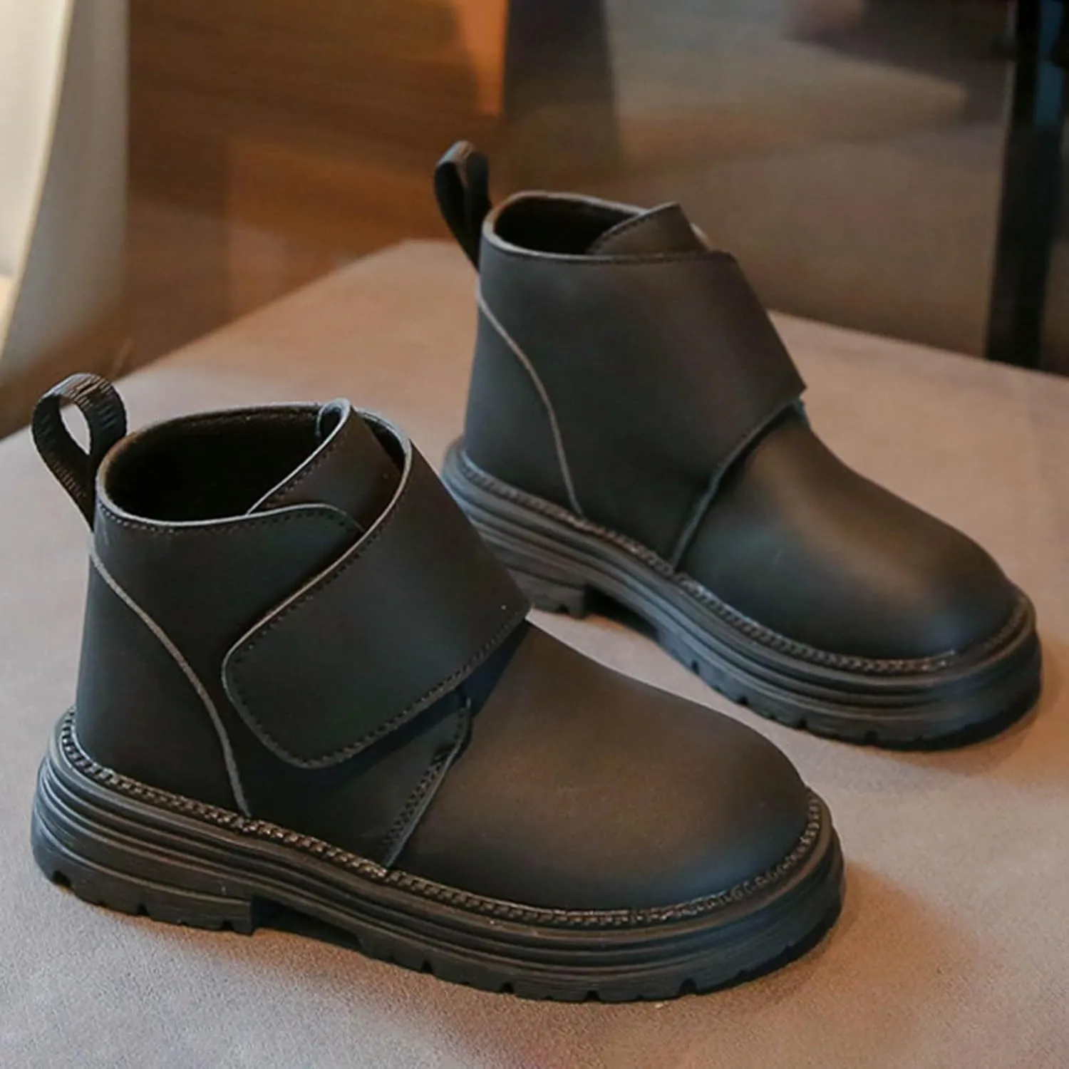 Infant Toddler Kids Winter Ankle Boot Solid Classic Water Proof Rubber Soft Sole Anti Slip Shoes for Outdoor Casual