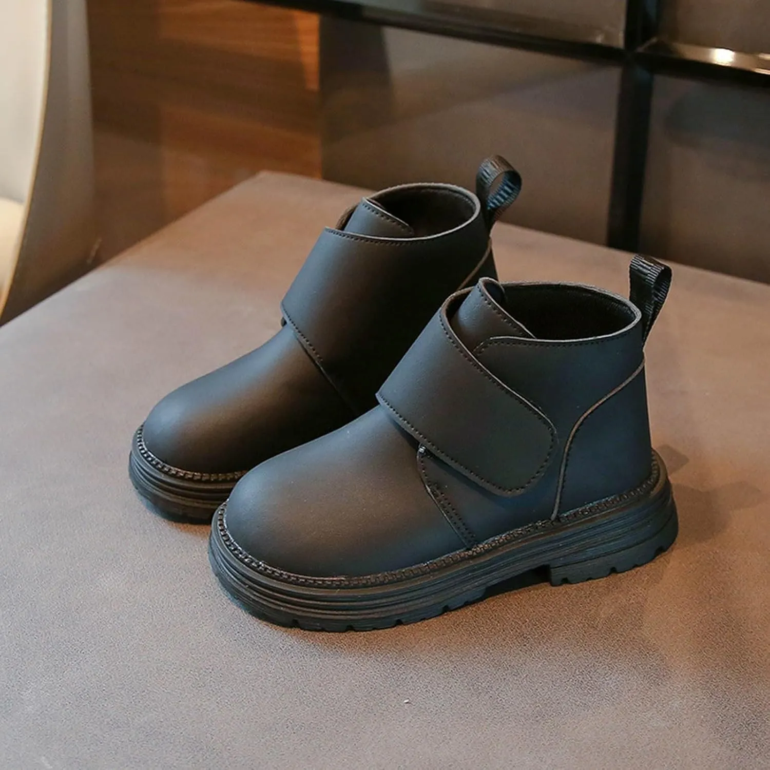 Infant Toddler Kids Winter Ankle Boot Solid Classic Water Proof Rubber Soft Sole Anti Slip Shoes for Outdoor Casual