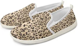 Jeiento Animal Print Casual Shoes for Women Anti-Skid Slip-On Loafers Breathable Walking Shoes