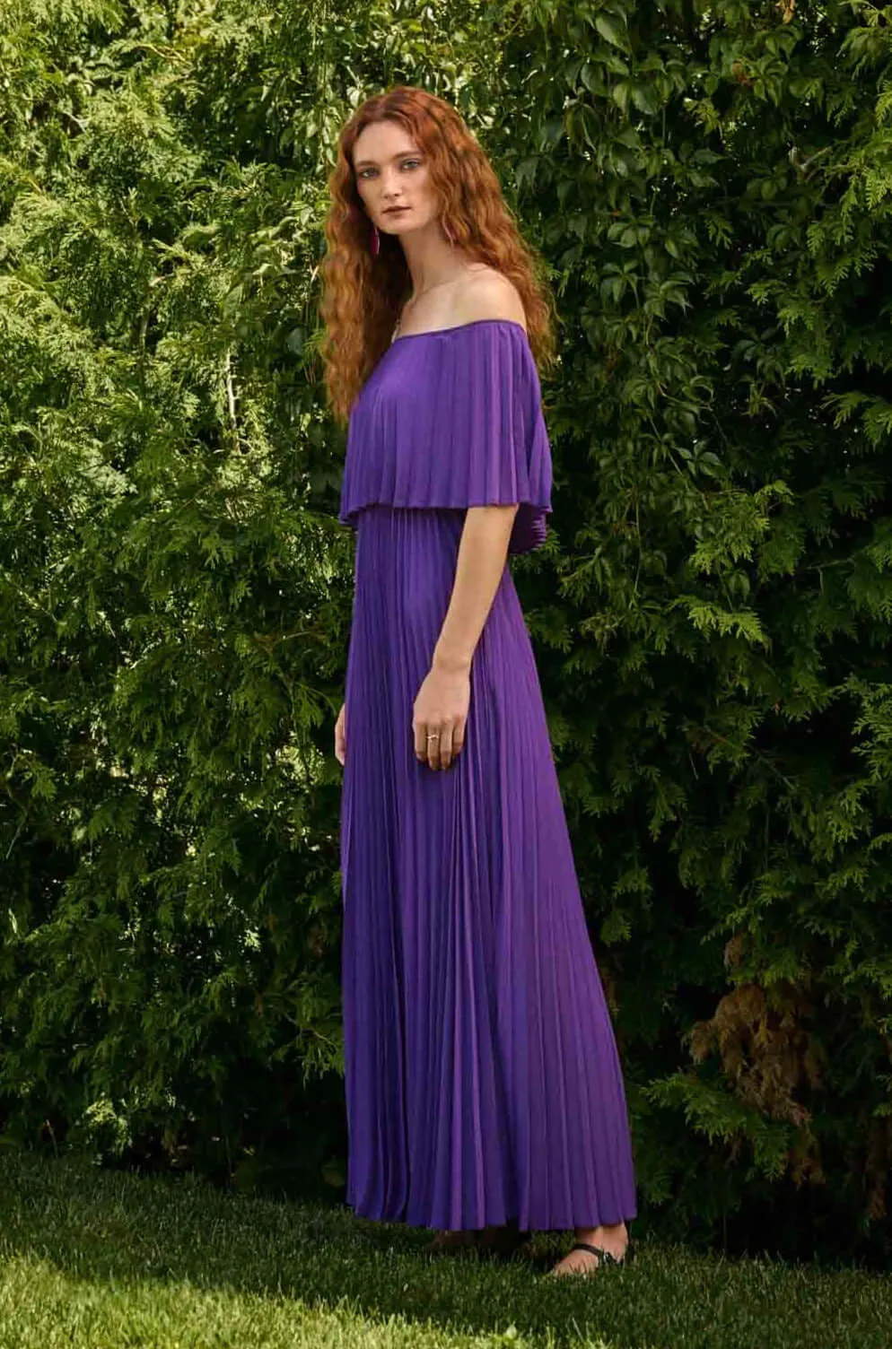Joseph Ribkoff Chiffon Pleated Dress in Majesty 242926