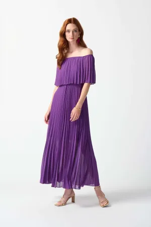 Joseph Ribkoff Chiffon Pleated Dress in Majesty 242926