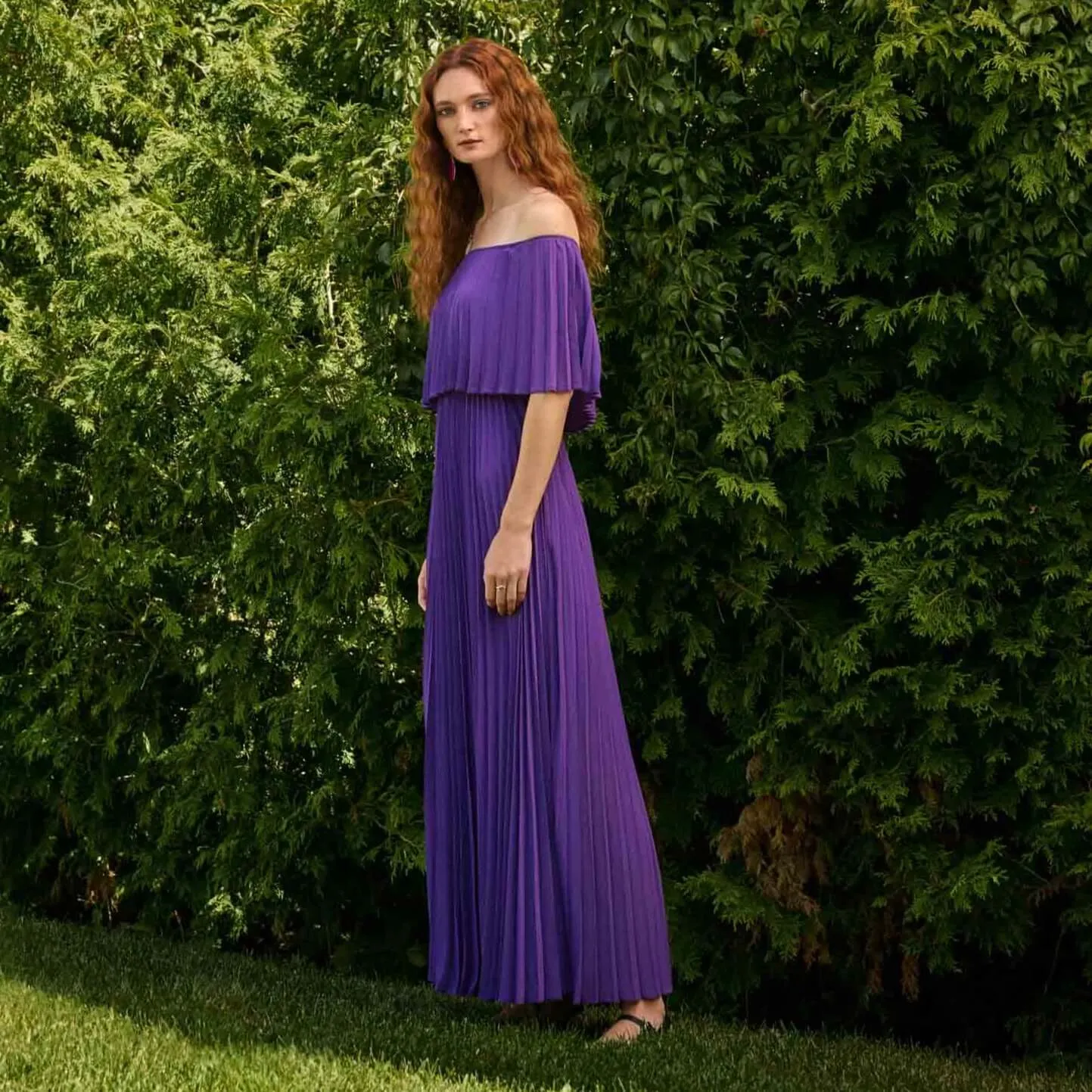 Joseph Ribkoff Chiffon Pleated Dress in Majesty 242926