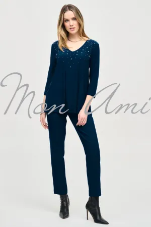 Joseph Ribkoff Fit & Flare Top in Midnight 243075