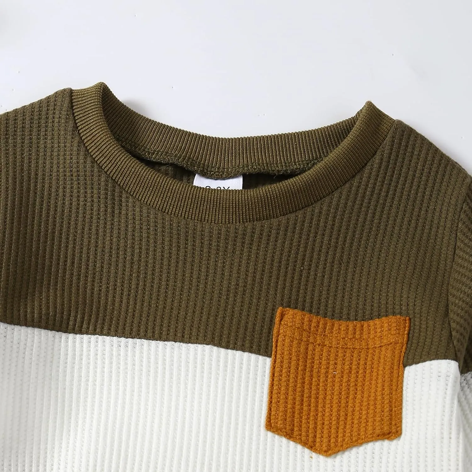 Kid Toddler Boy Clothes Color Block Sweatshirt and Casual Pants 2Pcs Boys Fall Winter Outfits 1-5T