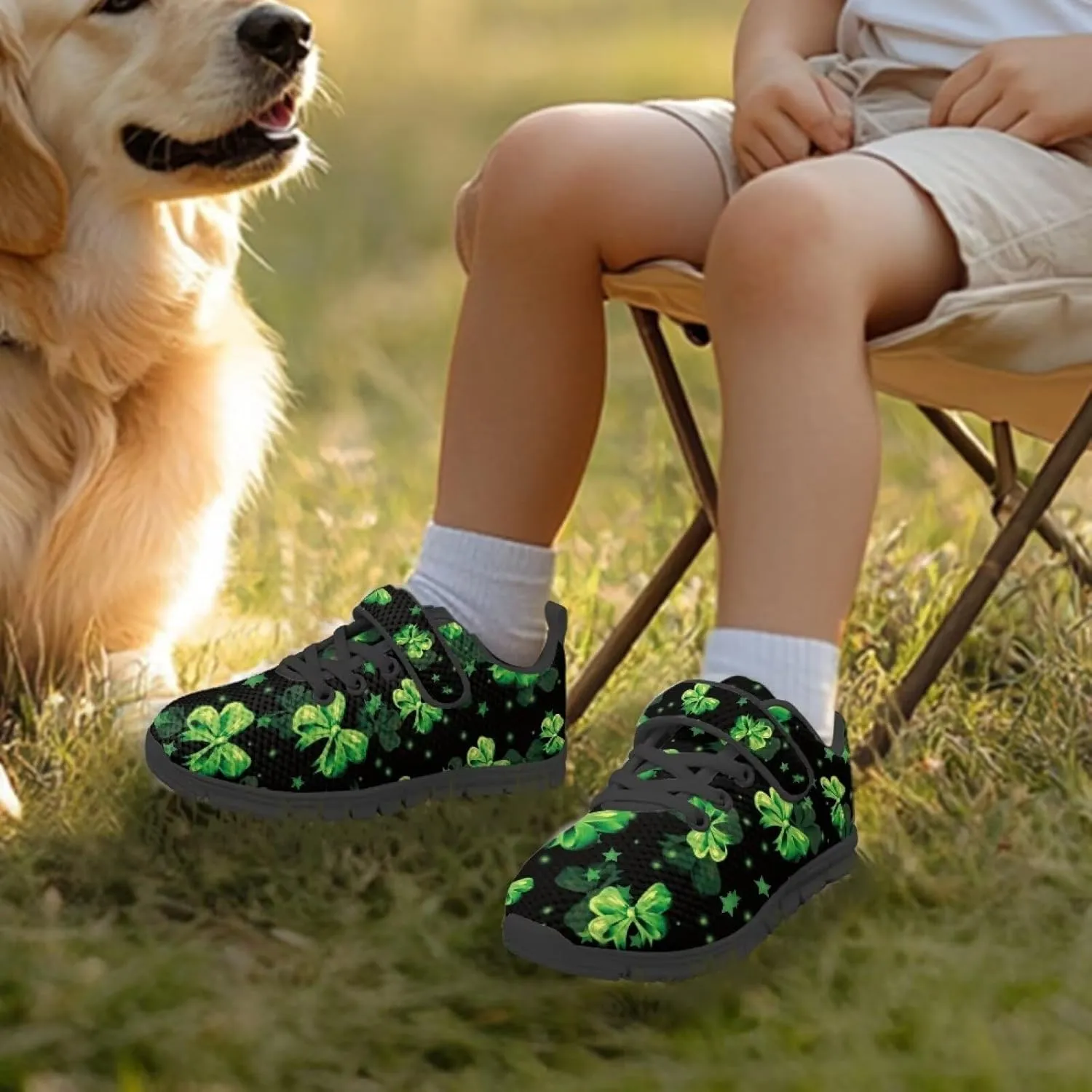 Kids St Patrick's Day Shoes Green Sneakers for Girls Boys Slip On Shoes