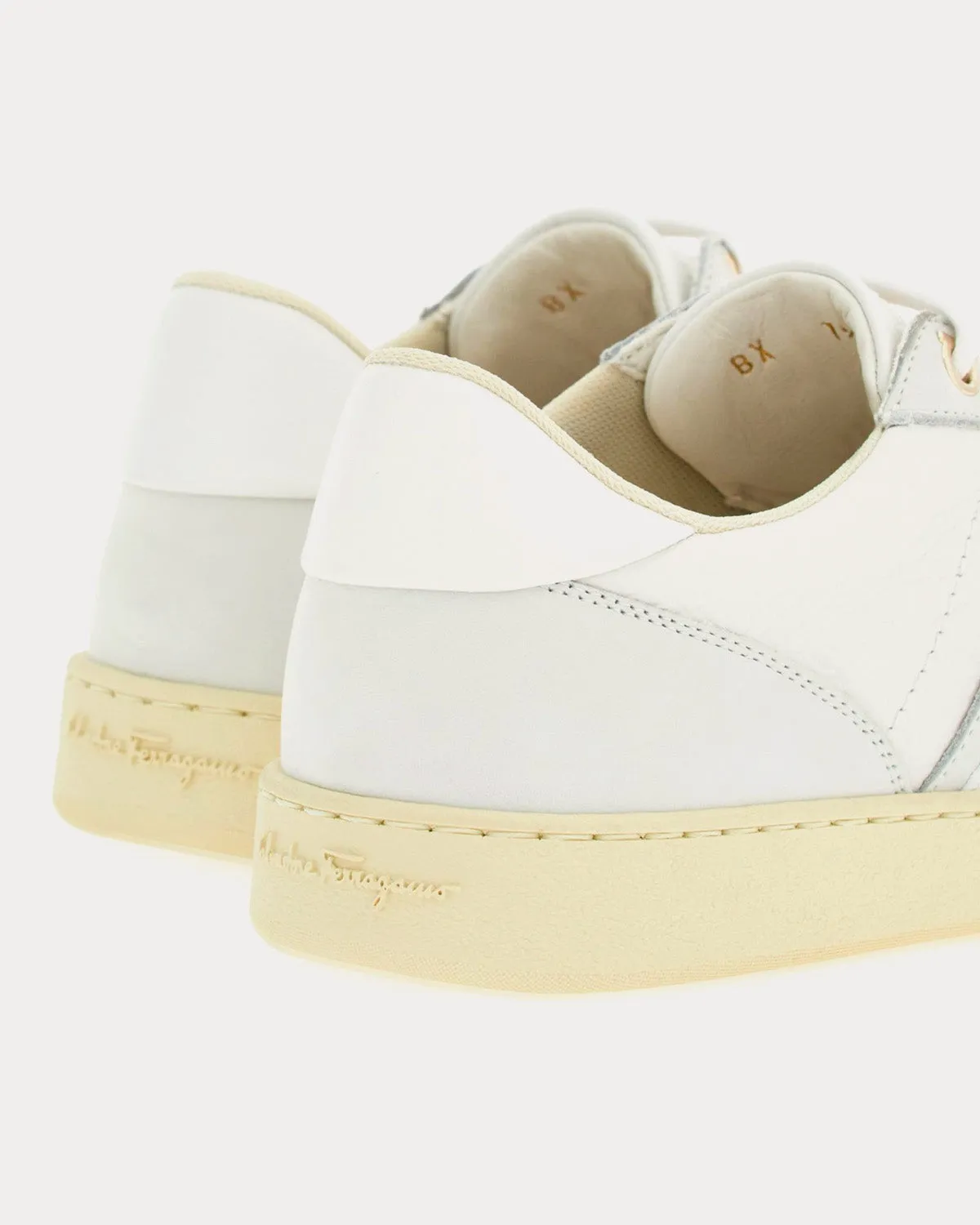 Logo Leather Optic White Low Top Sneakers