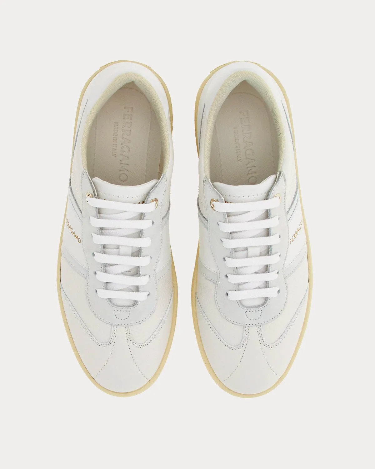 Logo Leather Optic White Low Top Sneakers