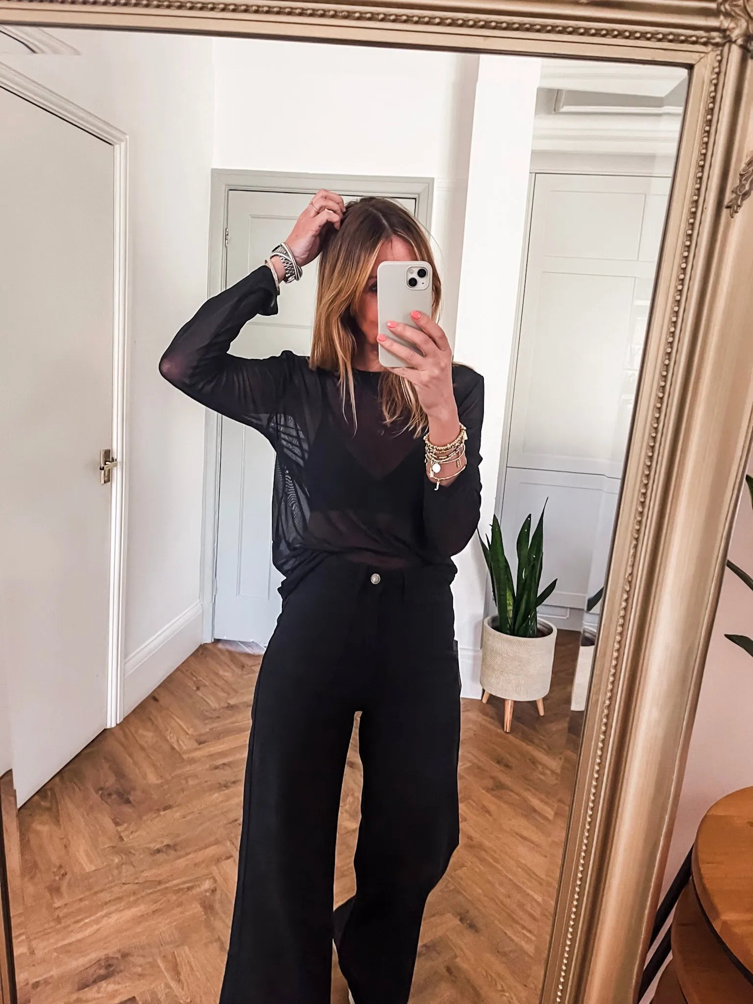 Long Sleeve Mesh Top