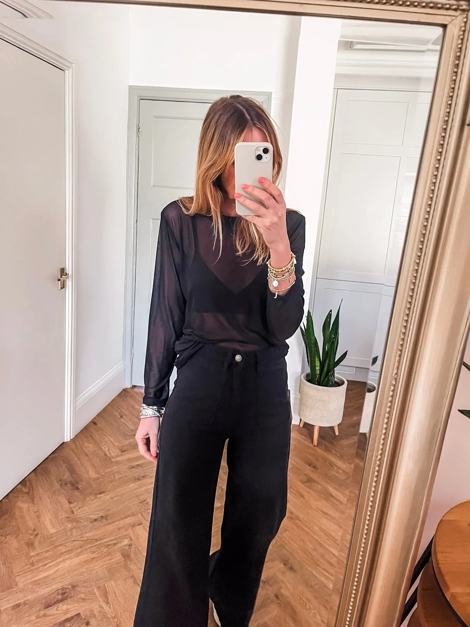 Long Sleeve Mesh Top