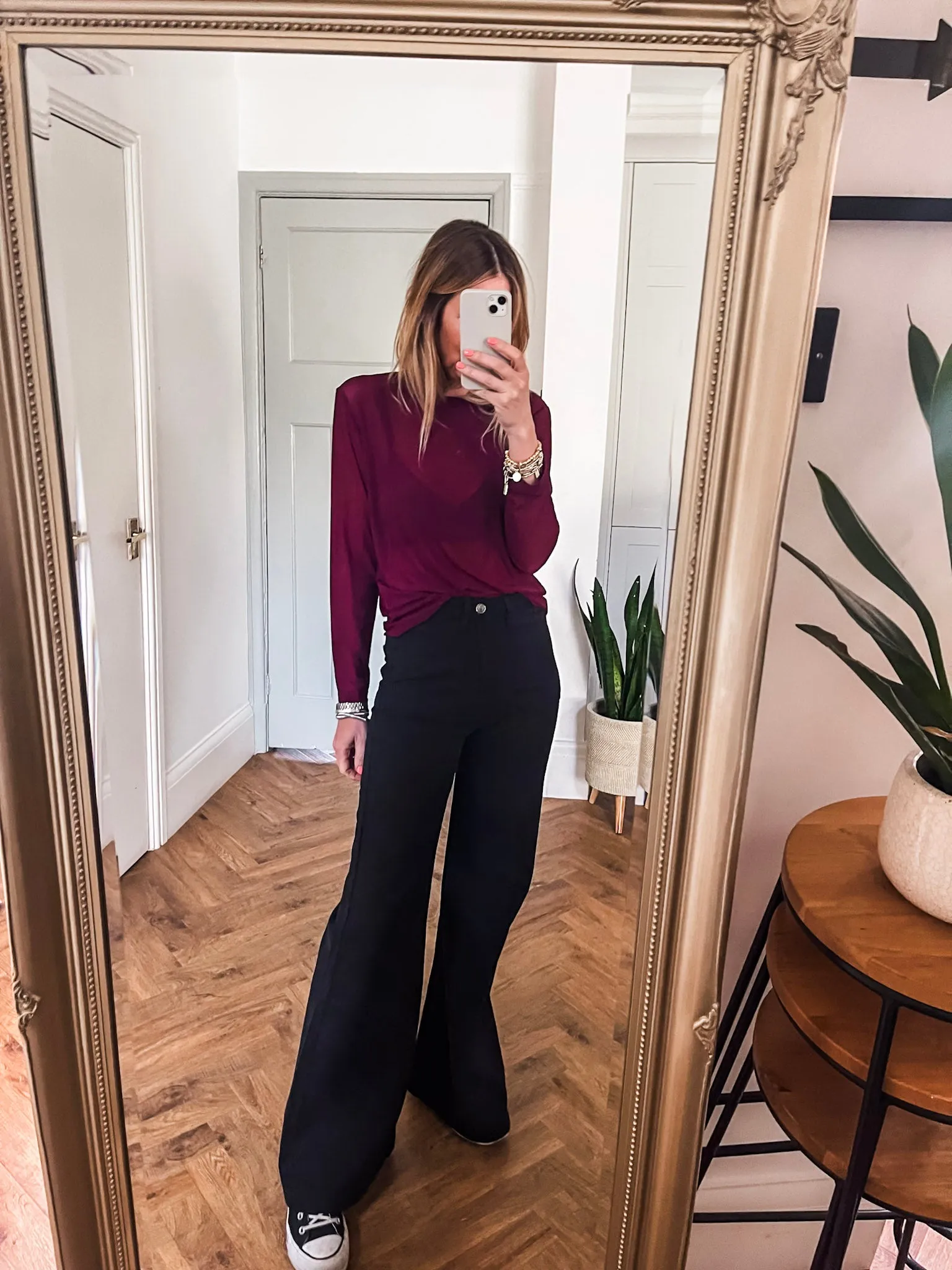 Long Sleeve Mesh Top