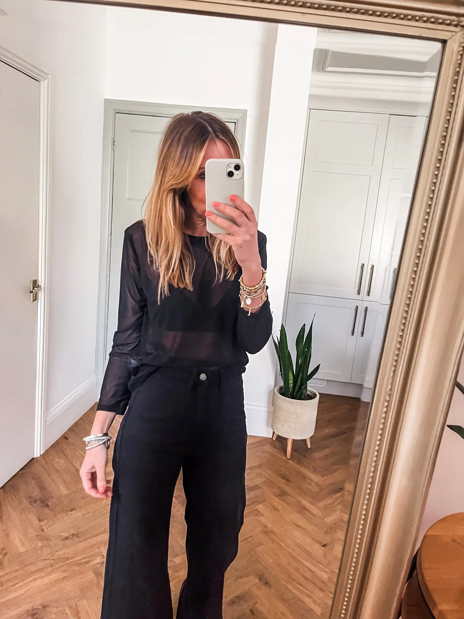 Long Sleeve Mesh Top