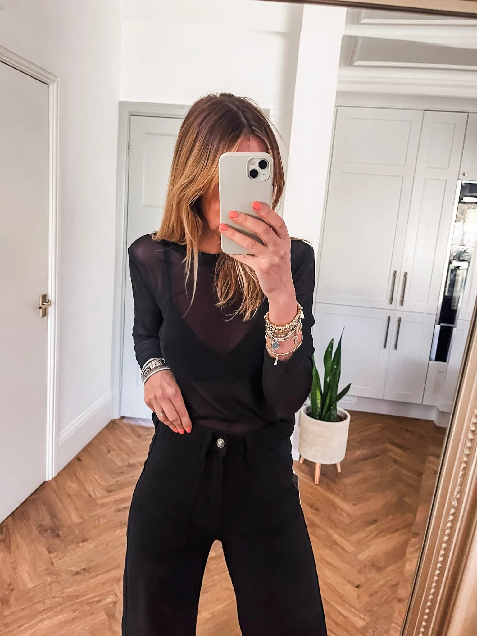 Long Sleeve Mesh Top