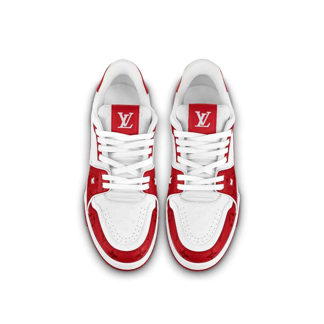 LOUIS VUITTON TRAINER RED MONOGRAM WHITE