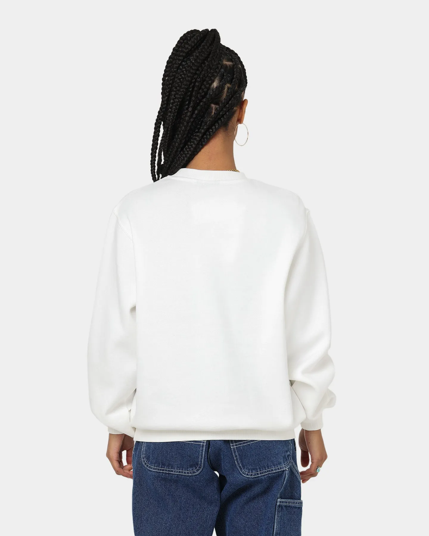 Majestic Athletic Women's New York Yankees Check Wordmark Crewneck Optic White