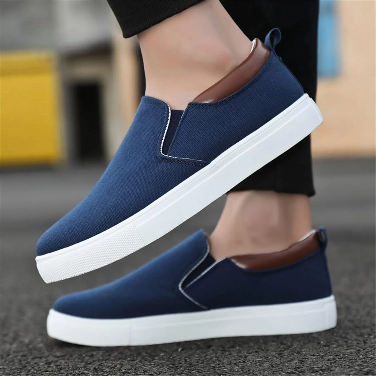 Men Slip on Walking Shoes Casual Dressy Memory Foam Ultra Lightweight Breathable Fashion Sneakers Non Slip Travel Jogging Workout Tennis Shoes Wide Width
