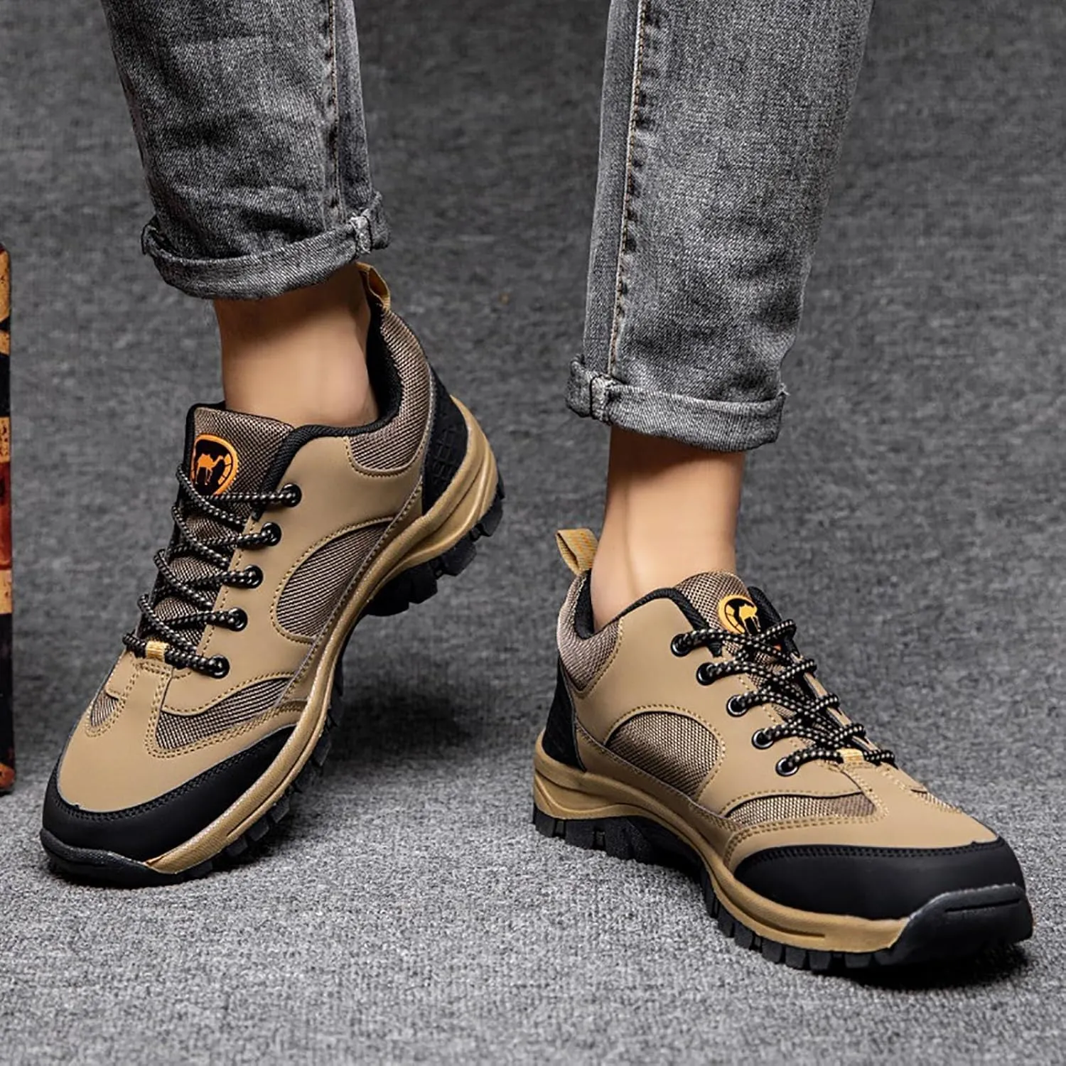 Men Slip on Walking Shoes Comfy Knitted Memory Foam Hiking Shoes Breathable Mesh Fashion Sneakers Non Slip Arch Support Cushioning Training Gym Shoes Wide Width