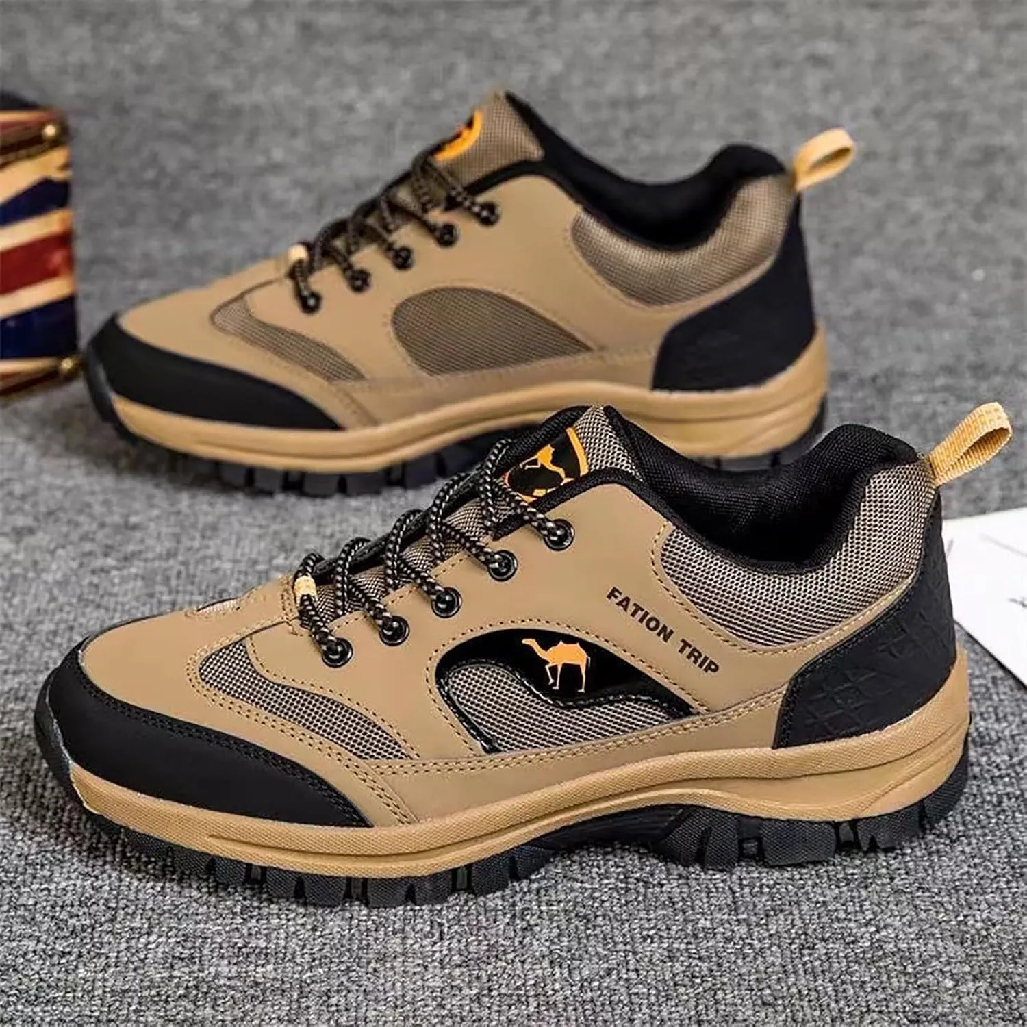 Men Slip on Walking Shoes Comfy Knitted Memory Foam Hiking Shoes Breathable Mesh Fashion Sneakers Non Slip Arch Support Cushioning Training Gym Shoes Wide Width