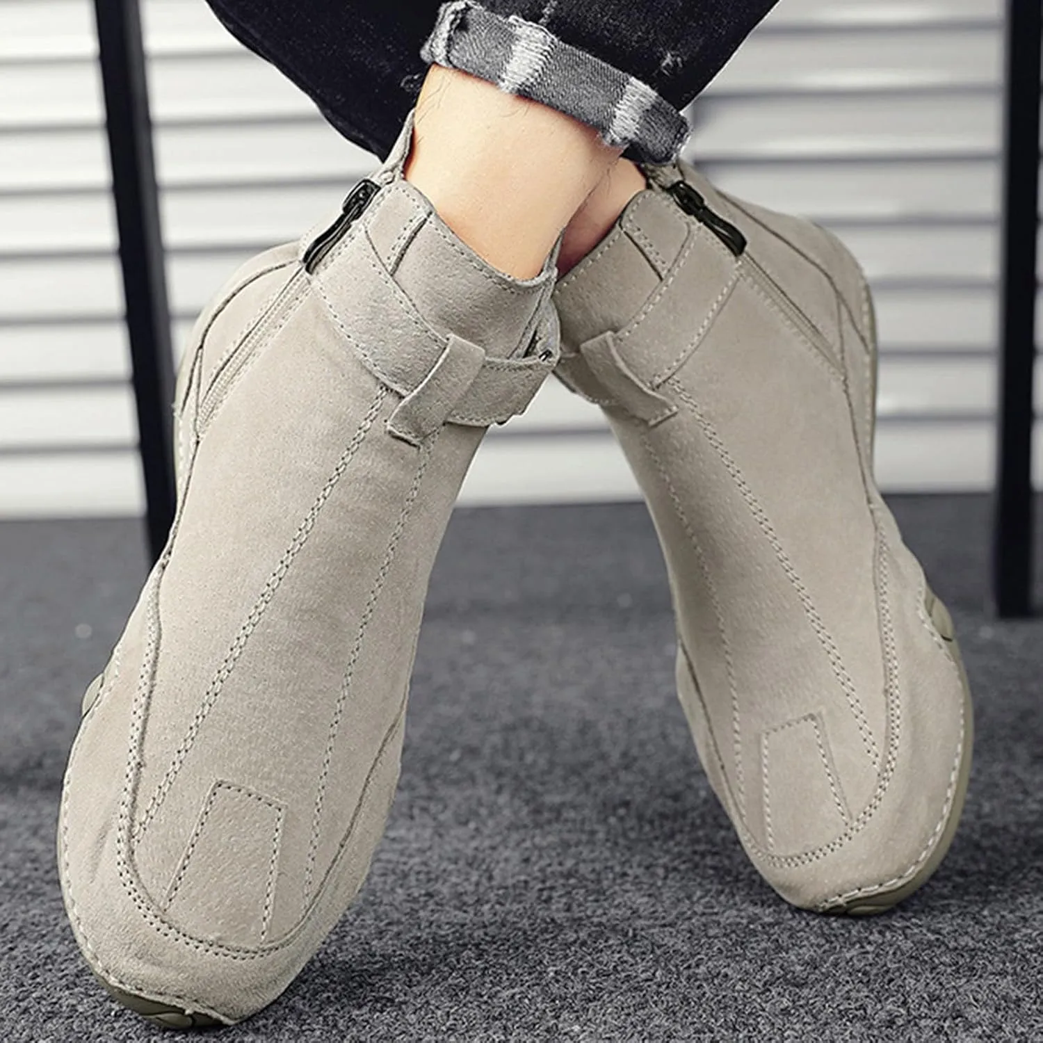 Men's Slip on Walking Shoes Comfort Memory Foam Ultra Lightweight Breathable Fashion Sneakers Non Slip Arch Support Vacation Training Gym Shoes Wide Width