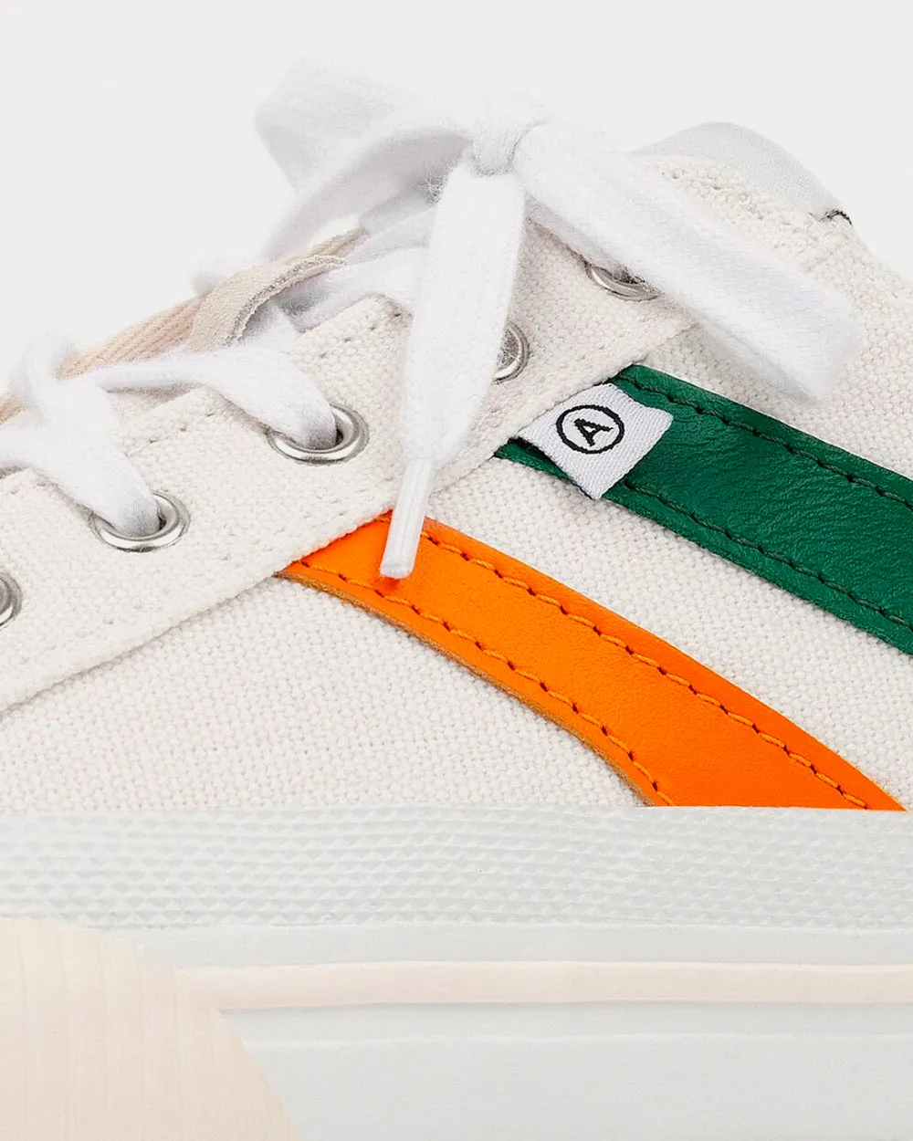 Midnight Low Stripe White / Green / Orange Low Top Sneakers