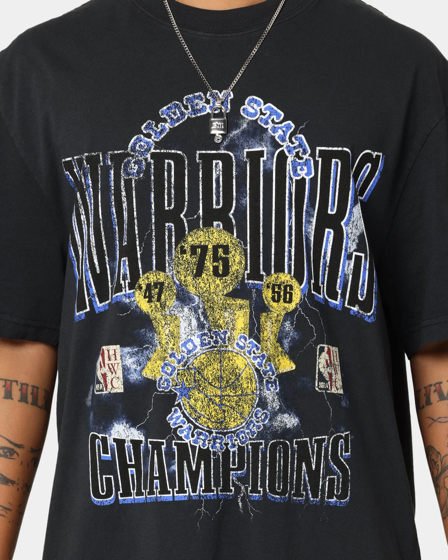 Mitchell & Ness Golden State Warriors Conference Champs Vintage T-Shirt Faded Black