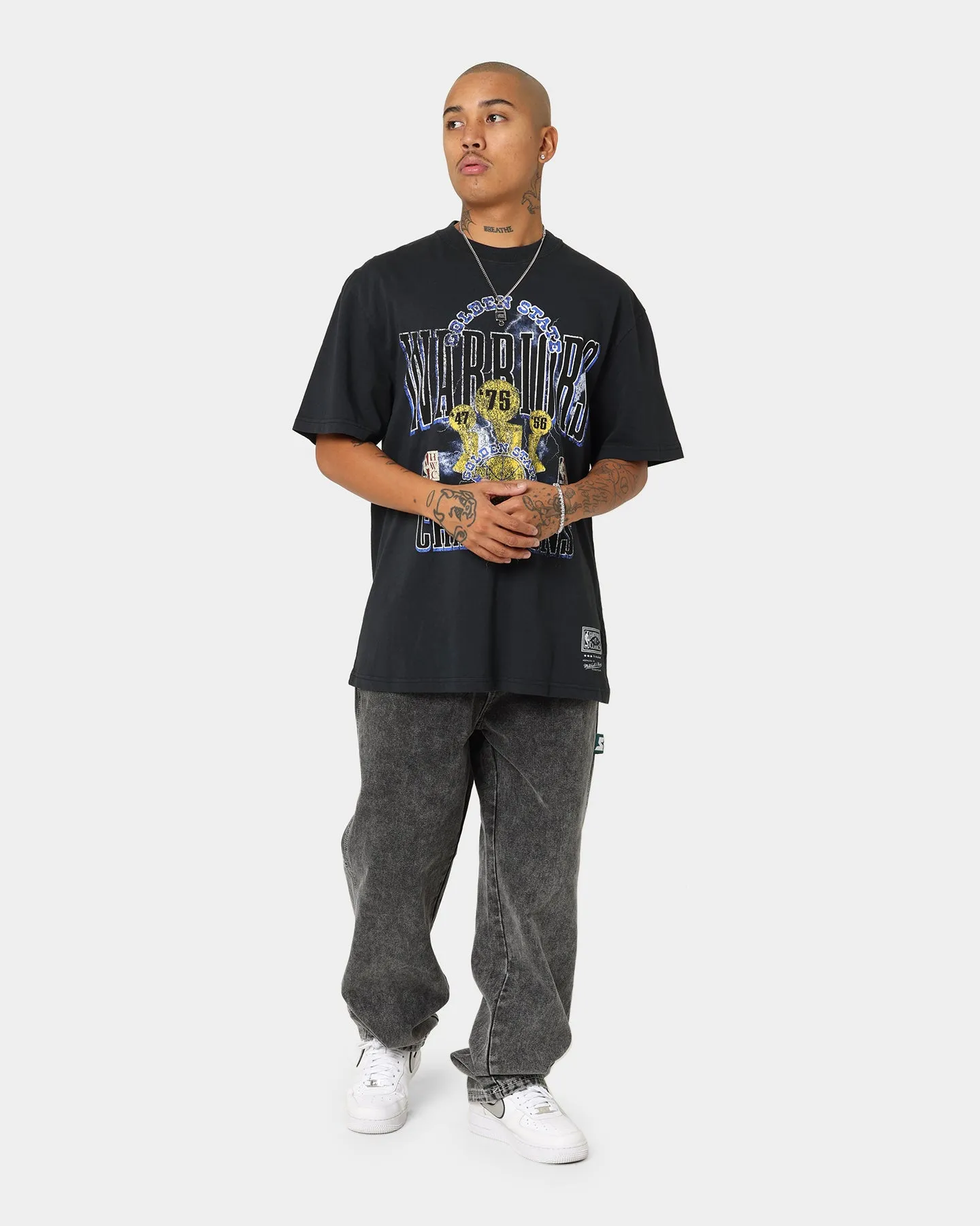 Mitchell & Ness Golden State Warriors Conference Champs Vintage T-Shirt Faded Black