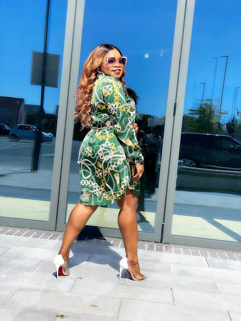 MLH Chain Print Shirt Dress