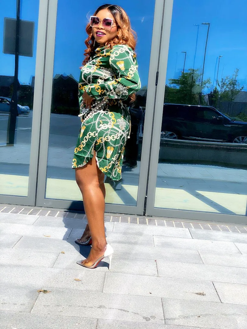 MLH Chain Print Shirt Dress