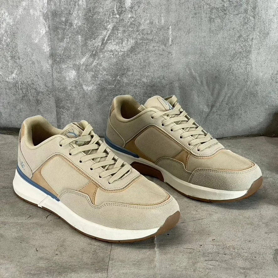 NEW YORK & COMPANY Men's Beige Harvey Low-Top Lace-Up Sneakers SZ 8.5