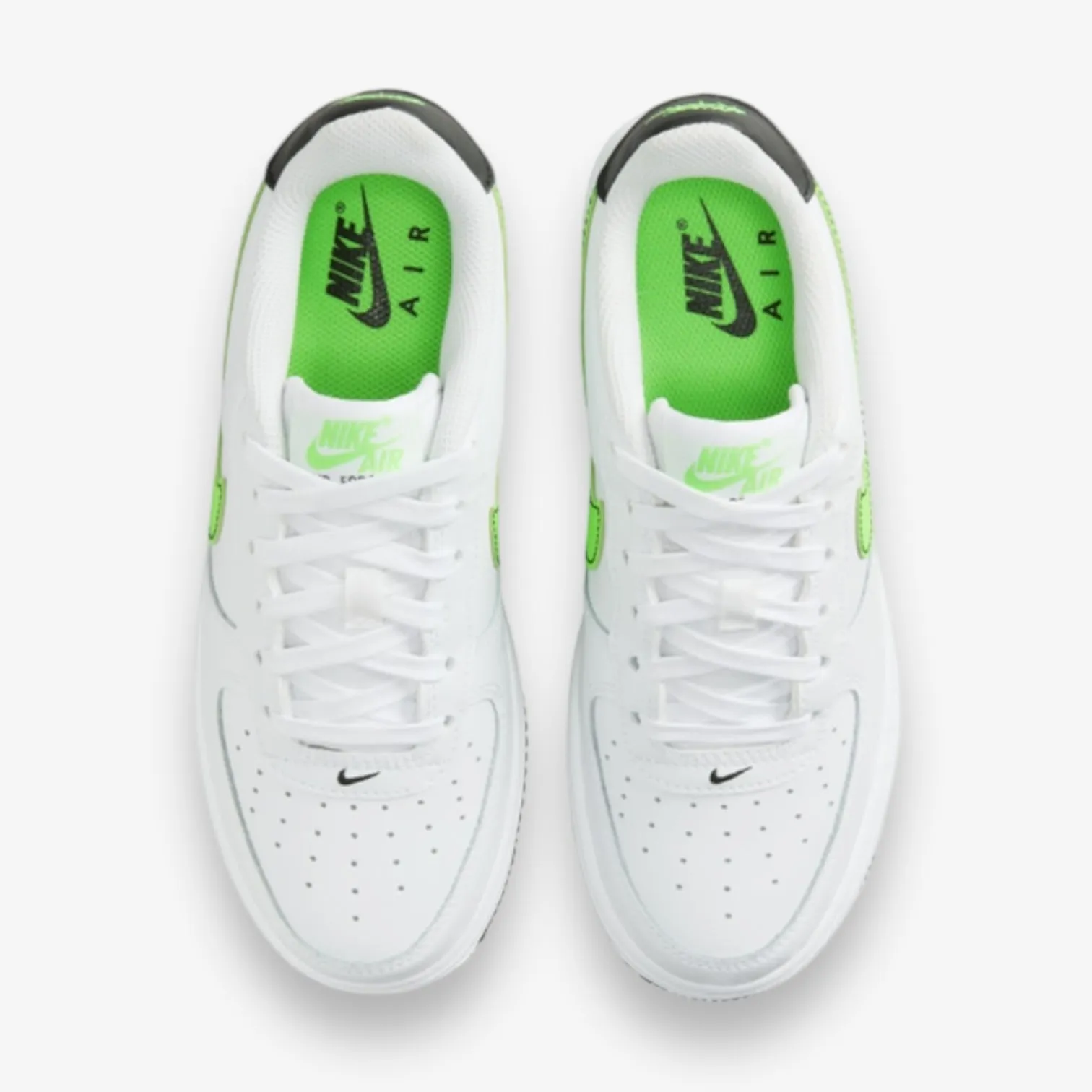 Nike Air Force 1 GS White Green Strike Black FV5948-106 Size Run 1y to 7y