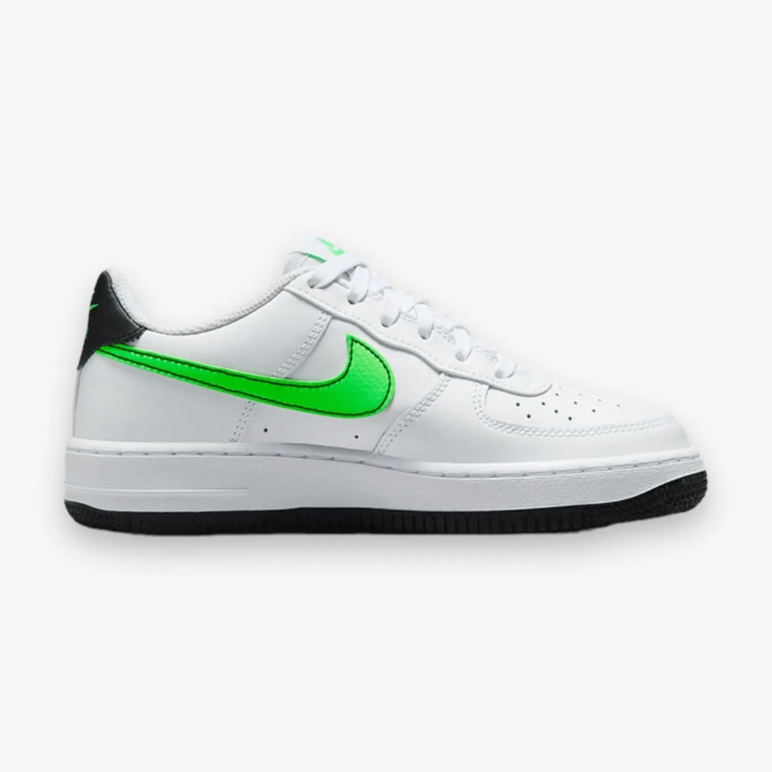 Nike Air Force 1 GS White Green Strike Black FV5948-106 Size Run 1y to 7y