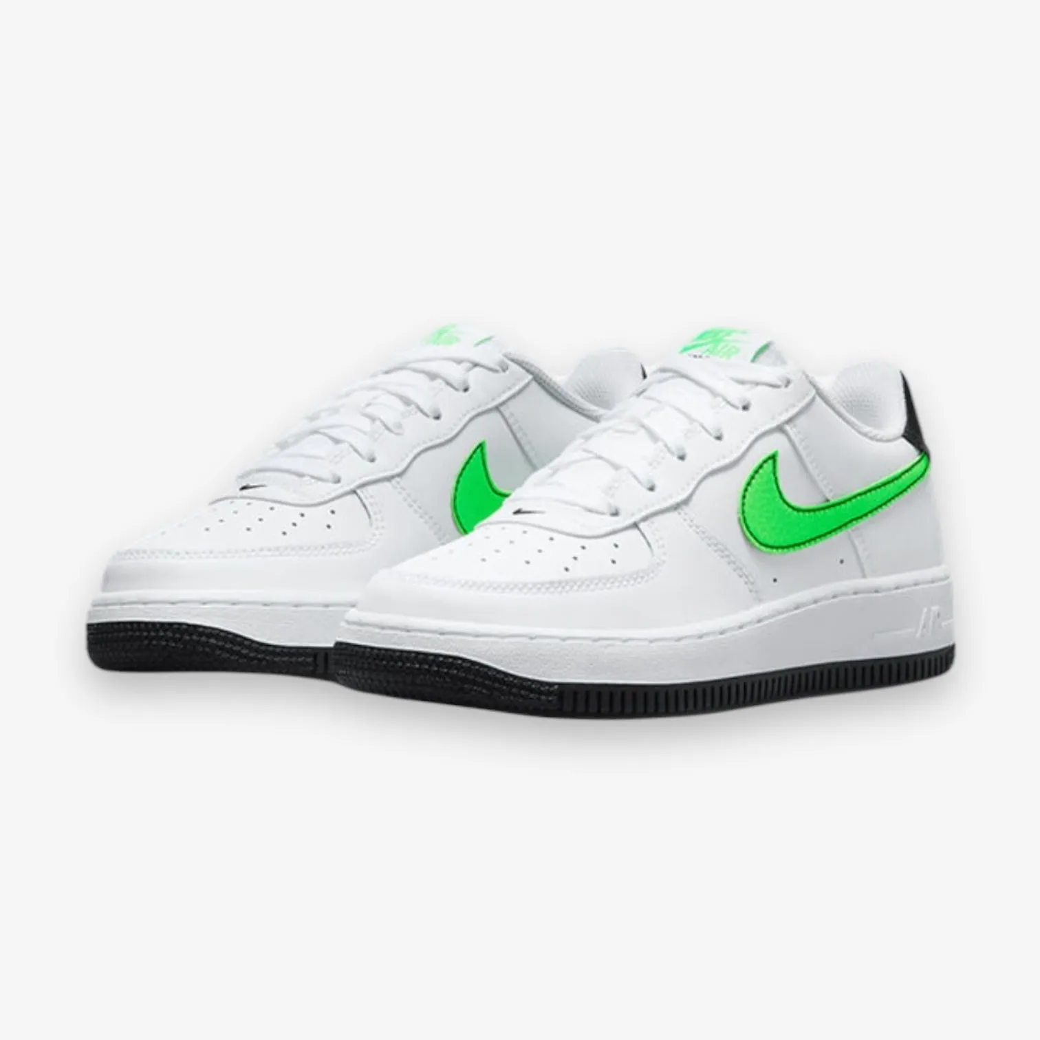Nike Air Force 1 GS White Green Strike Black FV5948-106 Size Run 1y to 7y