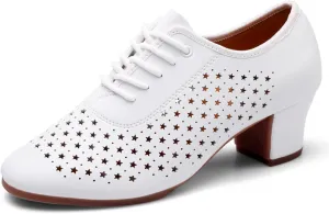 ONAIC Women's Lace-Up Dance Shoes Ballroom Modern Salsa Shoes Professional Performance Dance Shoes 3.5 Heels