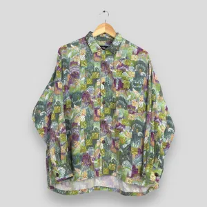 Patchwork Abstract Funky Rayon Shirt XLarge