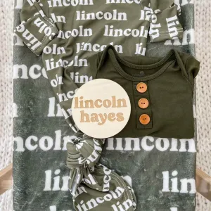 Personalized Baby Name Wood Announcement | Retro Vibes