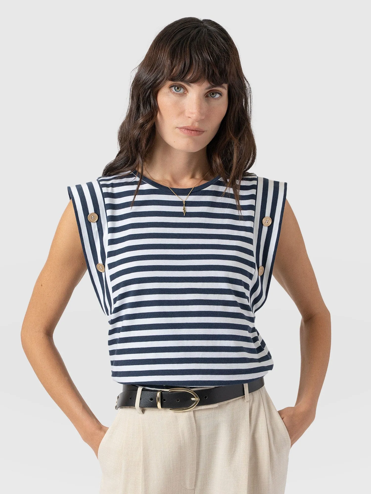Rowan Tee - Navy Stripe