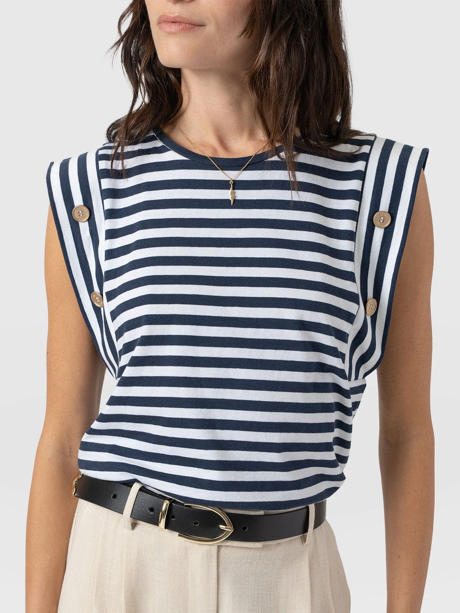 Rowan Tee - Navy Stripe