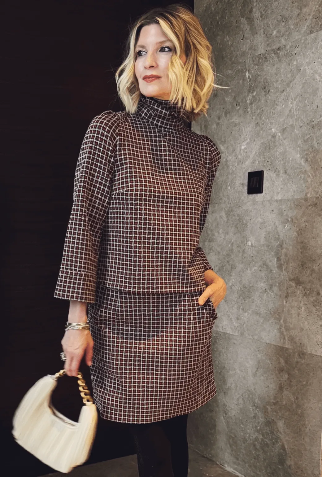 SAMPLE - Maggie Mini Skirt - Geo Knit