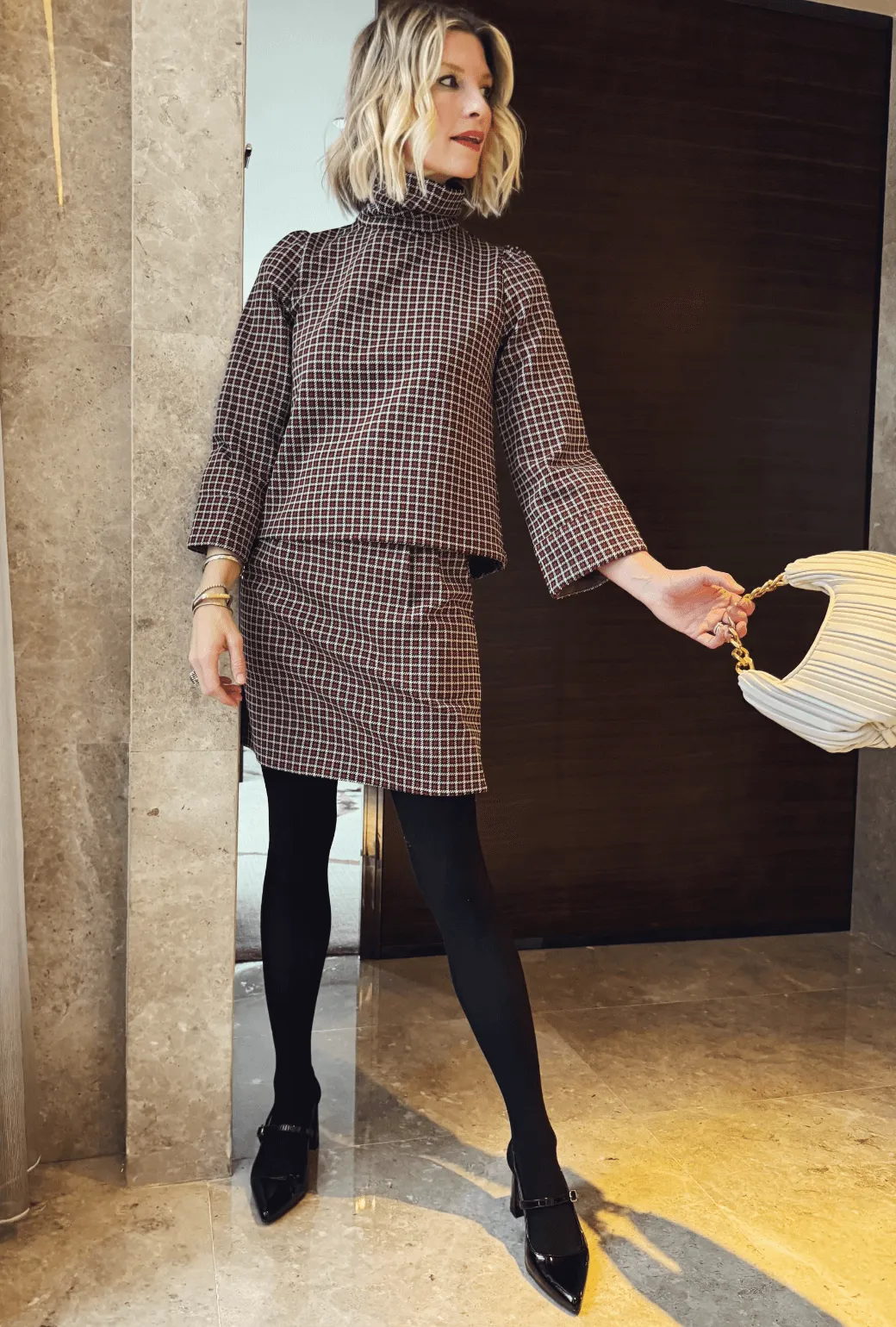 SAMPLE - Maggie Mini Skirt - Geo Knit