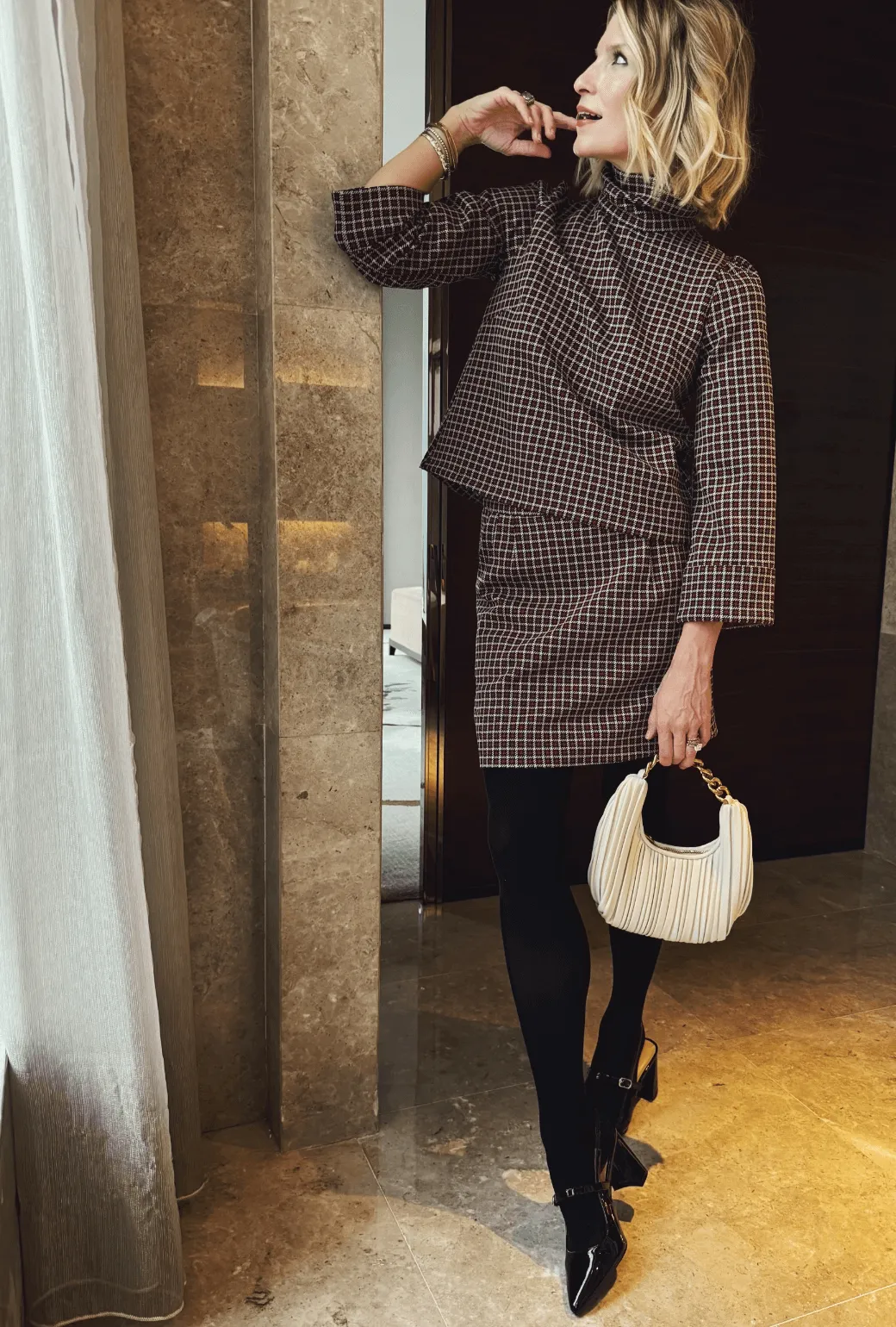 SAMPLE - Maggie Mini Skirt - Geo Knit