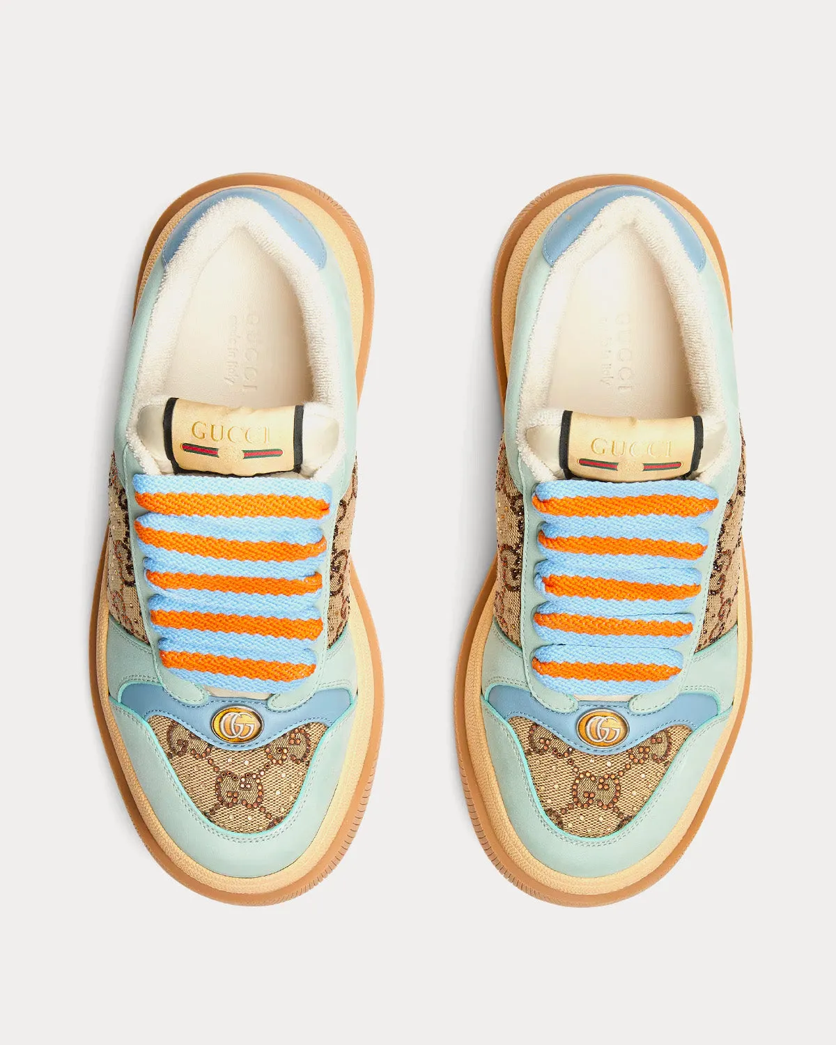 Screener GG Canvas Camel & Ebony / Blue Low Top Sneakers