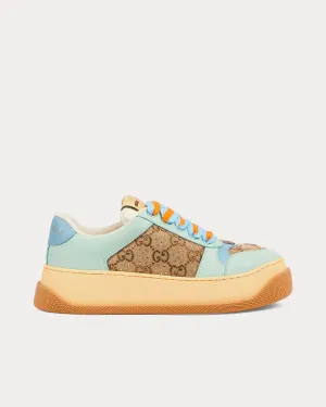 Screener GG Canvas Camel & Ebony / Blue Low Top Sneakers