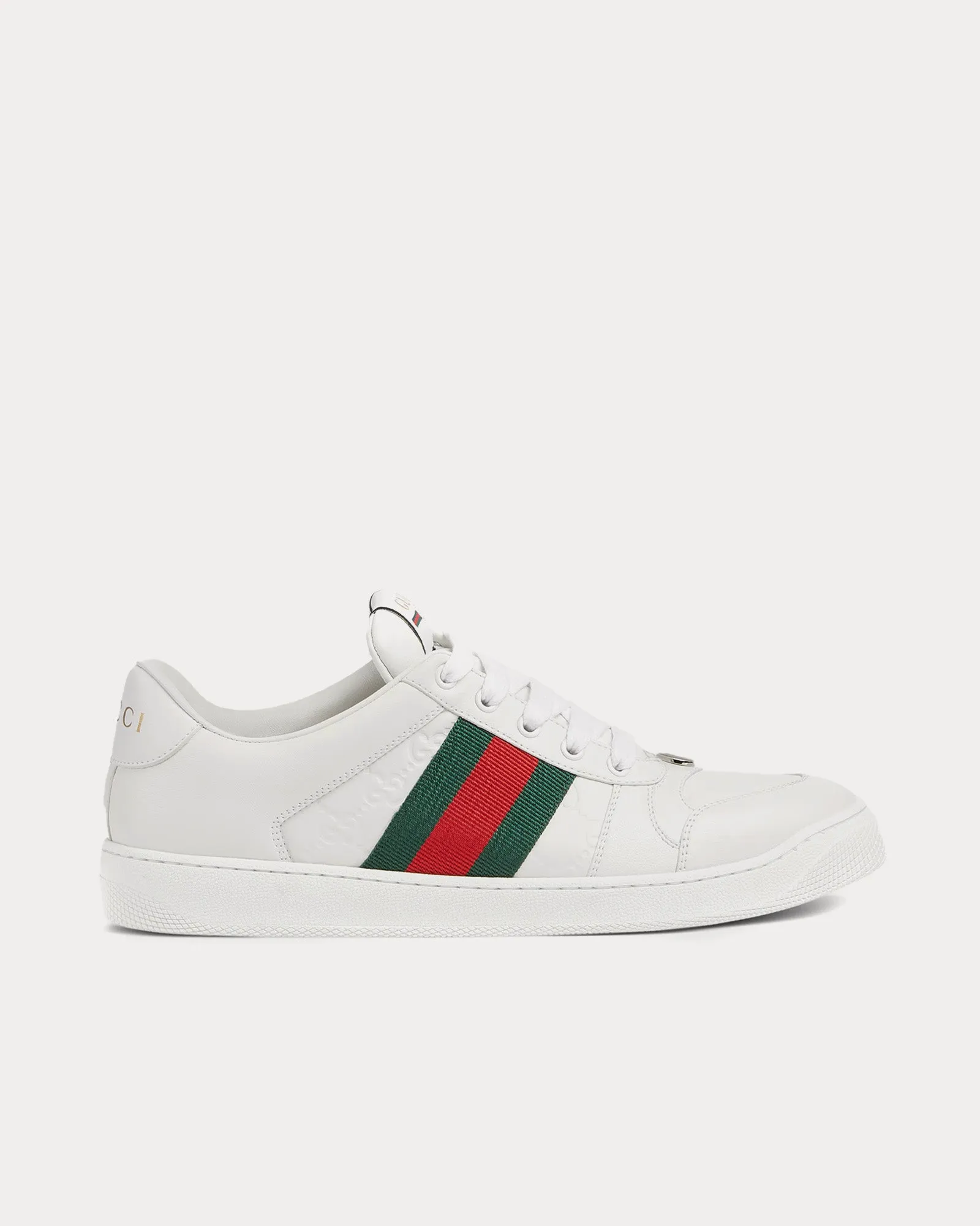 Screener with Web Leather White Low Top Sneakers