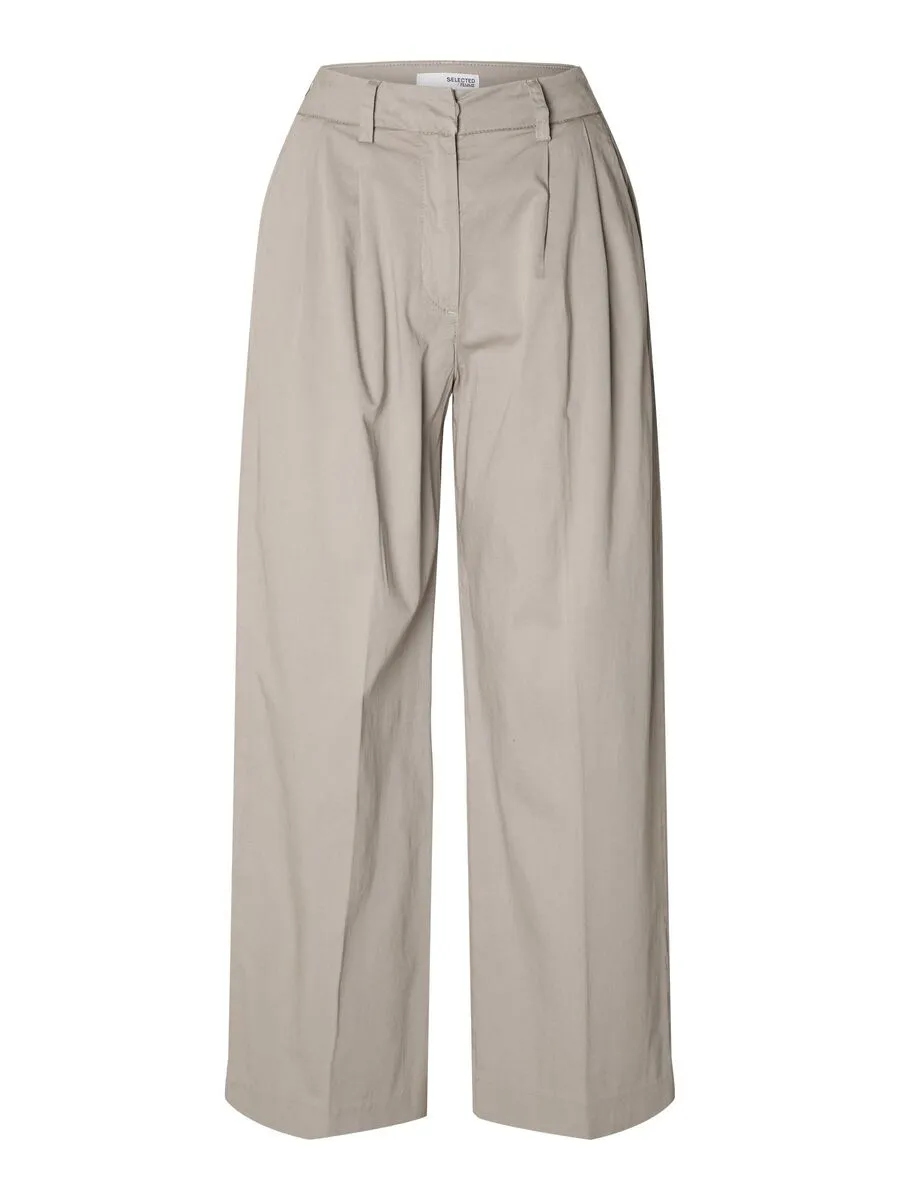 Selected Femme Merla wide leg chino Greige